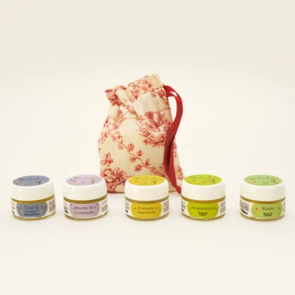 Trousse assortiment de 5 baumes bien-être à base de plantes, par Yuluka